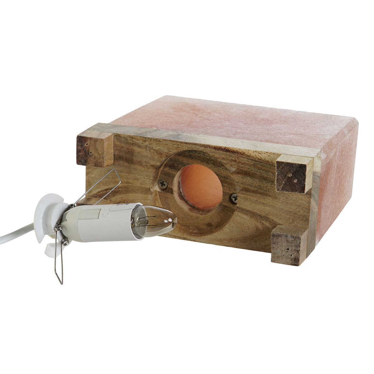 Bordslampa DKD Home Decor Brun Rosa Salt Akaciaträ 15 W 220 V 17 x 7 x 16 cm - 5