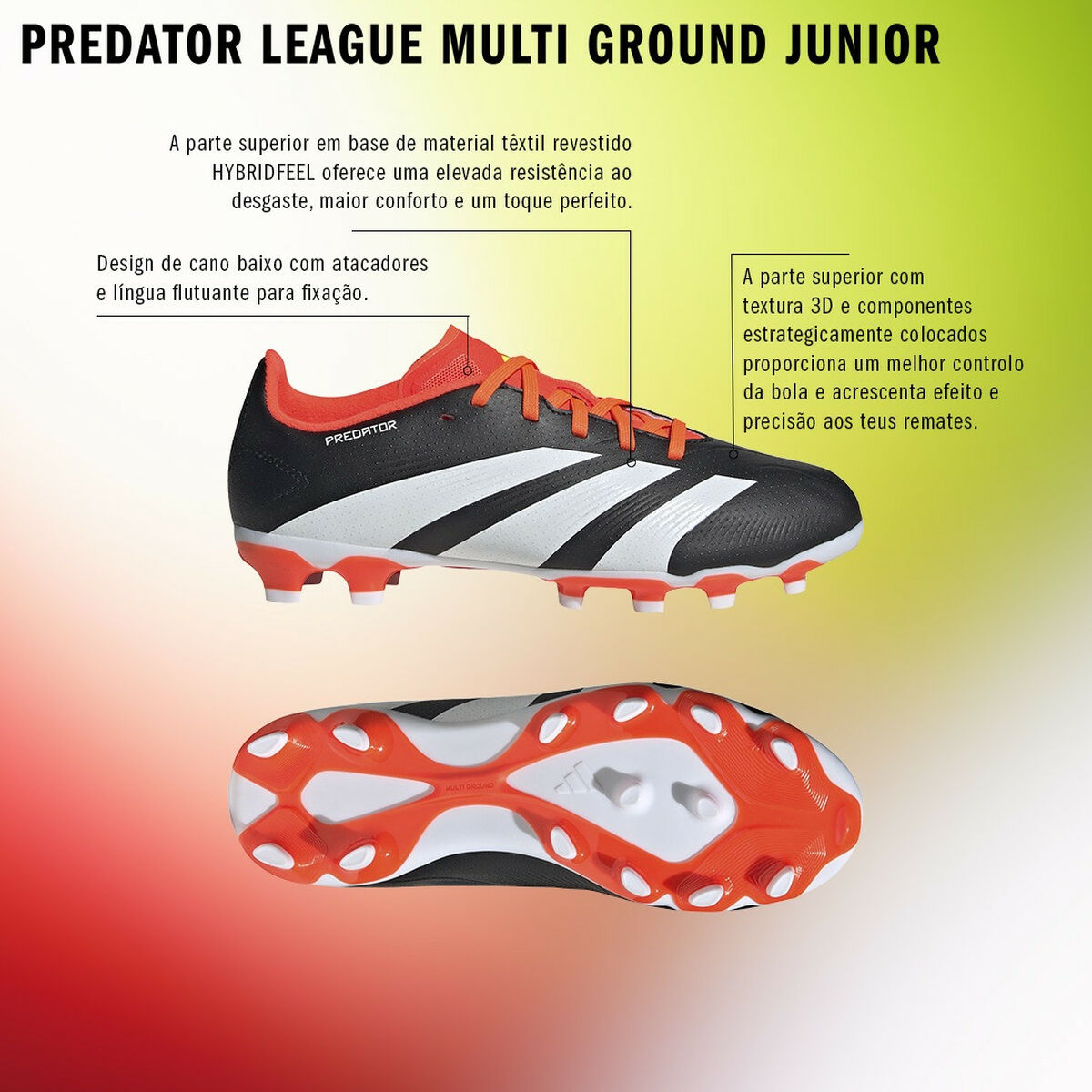 Fotbollsskor för barn Adidas Predator League Mg Svart - 2
