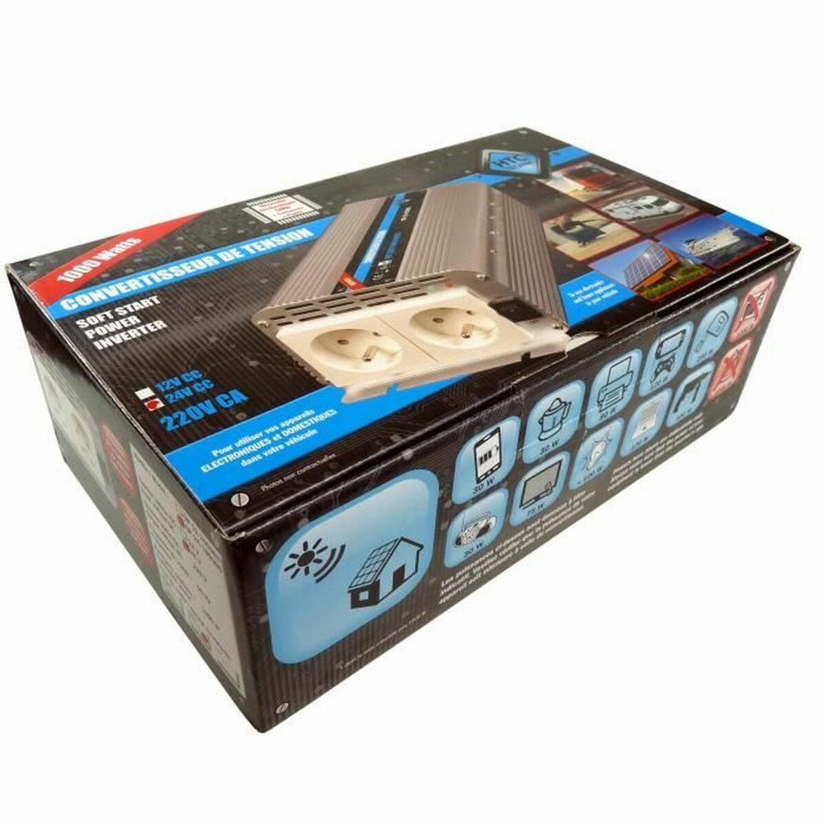 Elomvandlare HTC EQUIPEMENT 1000 W 24 V 220-240 V - 2