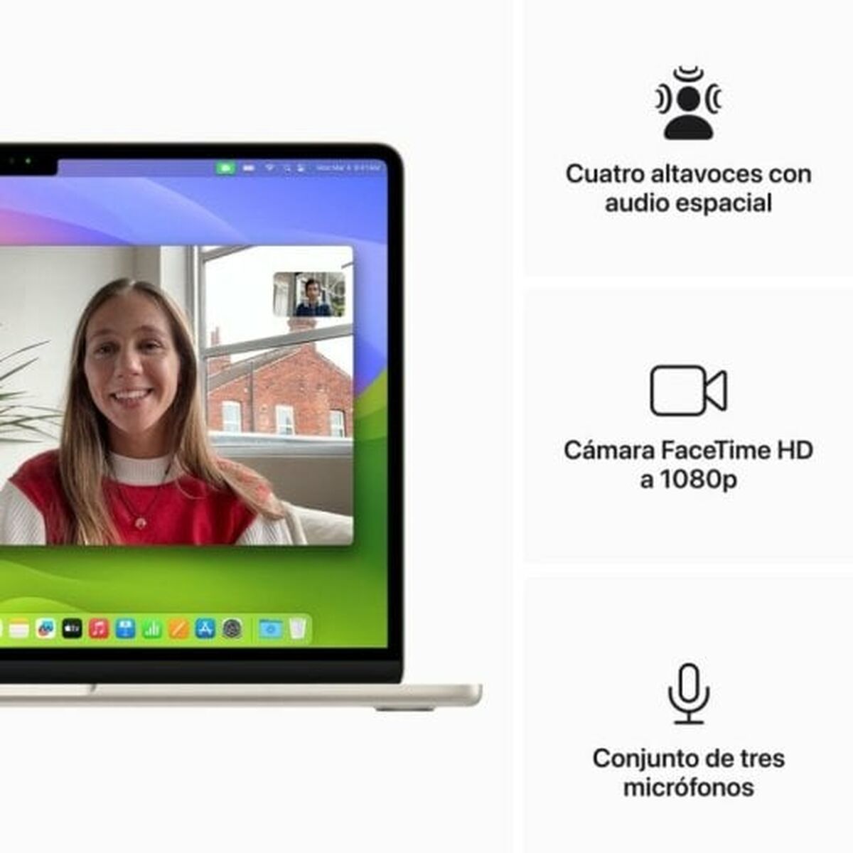 Bärbar dator Apple MC8J4Y/A M3 16 GB RAM 256 GB SSD - 6