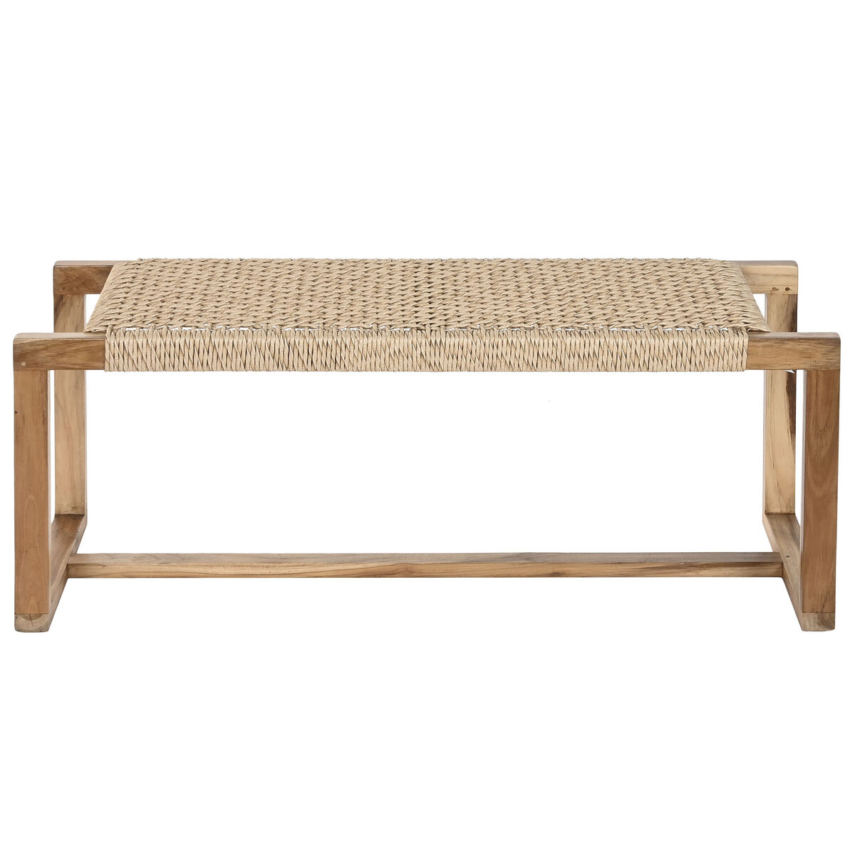 Sittpall Home ESPRIT Brun Syntetisk fiber Fibrer teakträ 120 x 40 x 45 cm