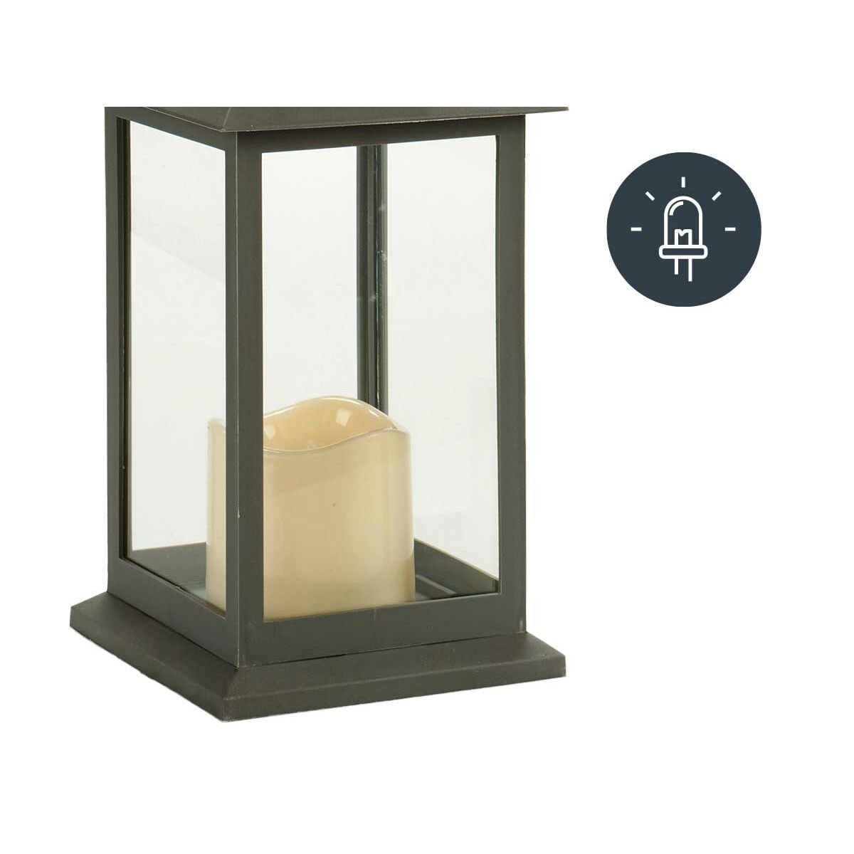 LED-lykta Gift Decor Vit Svart Glas Plast 13,5 x 34,5 x 13,5 cm (12 antal) - 3