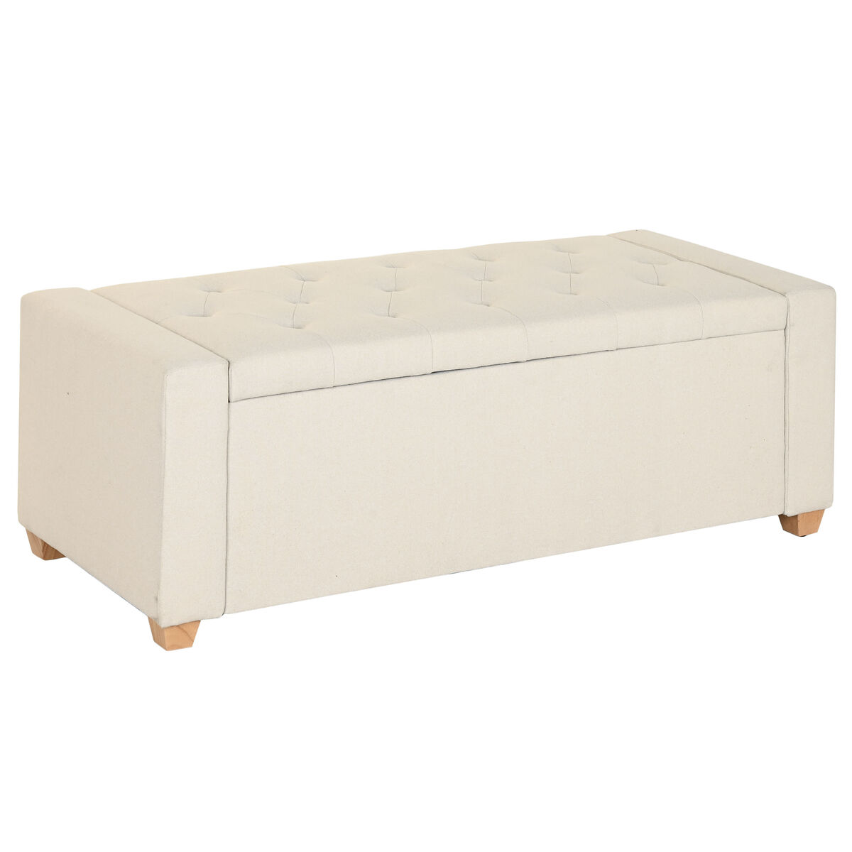 Sittpall Home ESPRIT Beige Polyester Trä 120 X 50 X 42 CM