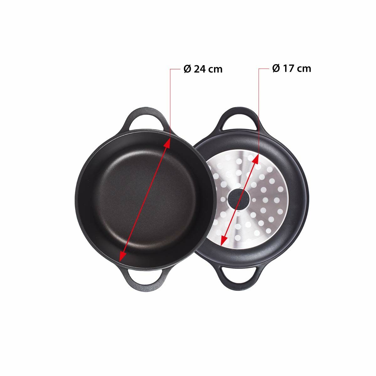 Kastrull med lock Valira BLACK IND 24CM Svart Ø 24 cm - 10