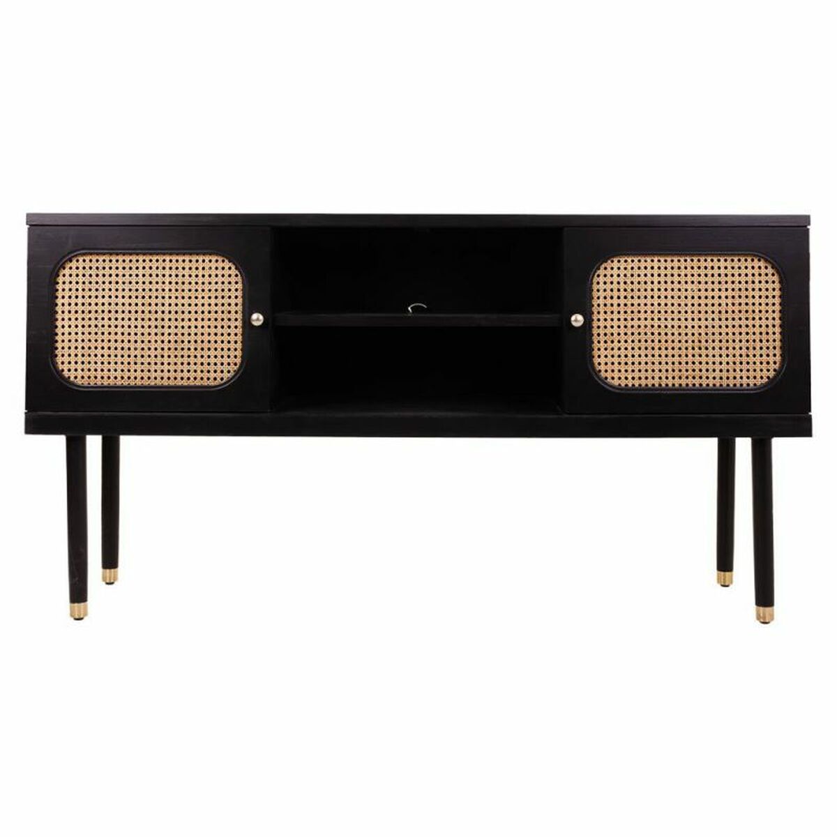 Skänk Alexandra House Living Svart furuträ Trä MDF 38 x 81 x 152 cm - 4
