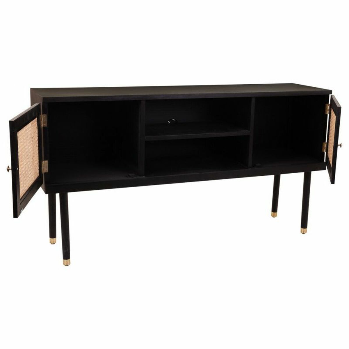 Skänk Alexandra House Living Svart furuträ Trä MDF 38 x 81 x 152 cm - 3