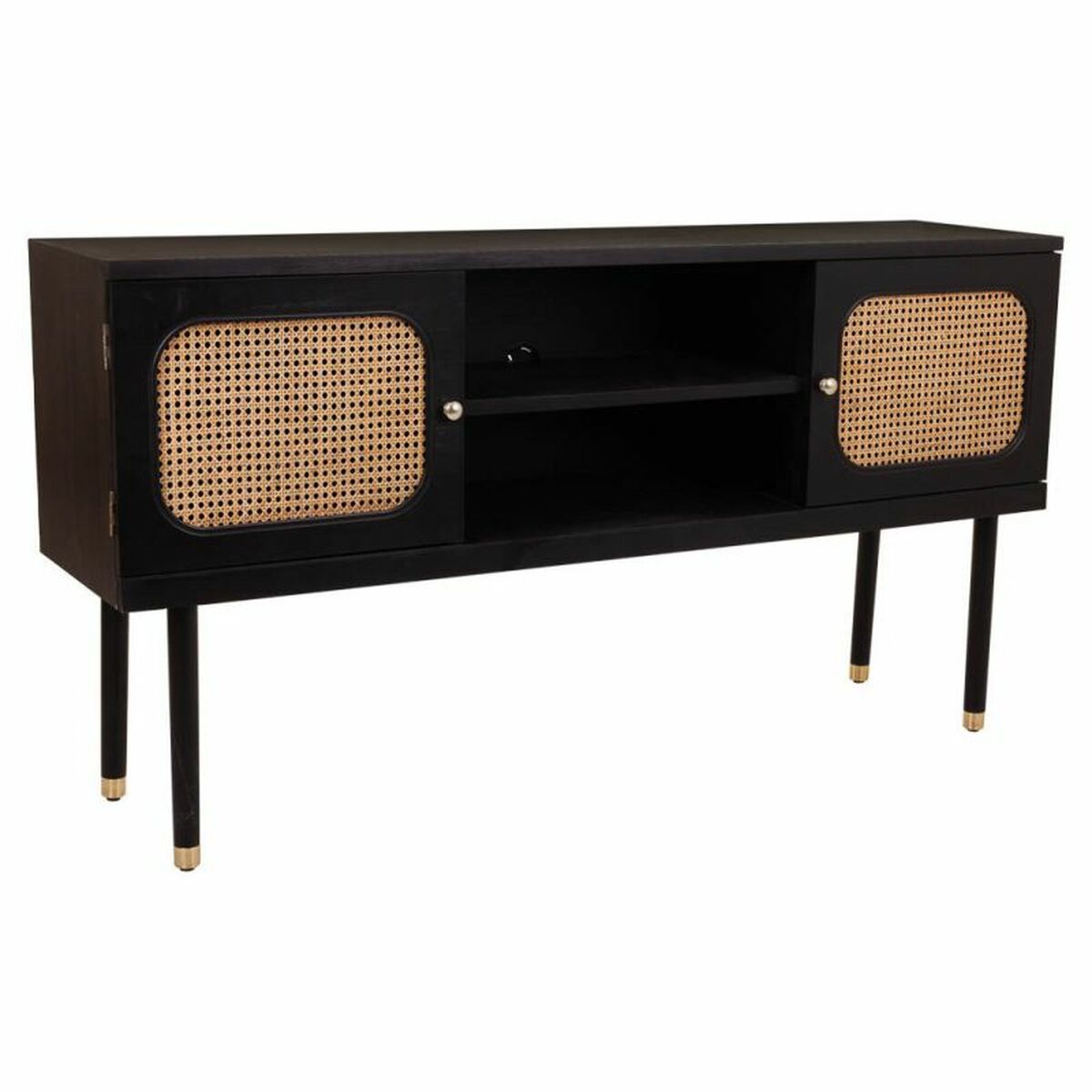 Skänk Alexandra House Living Svart furuträ Trä MDF 38 x 81 x 152 cm