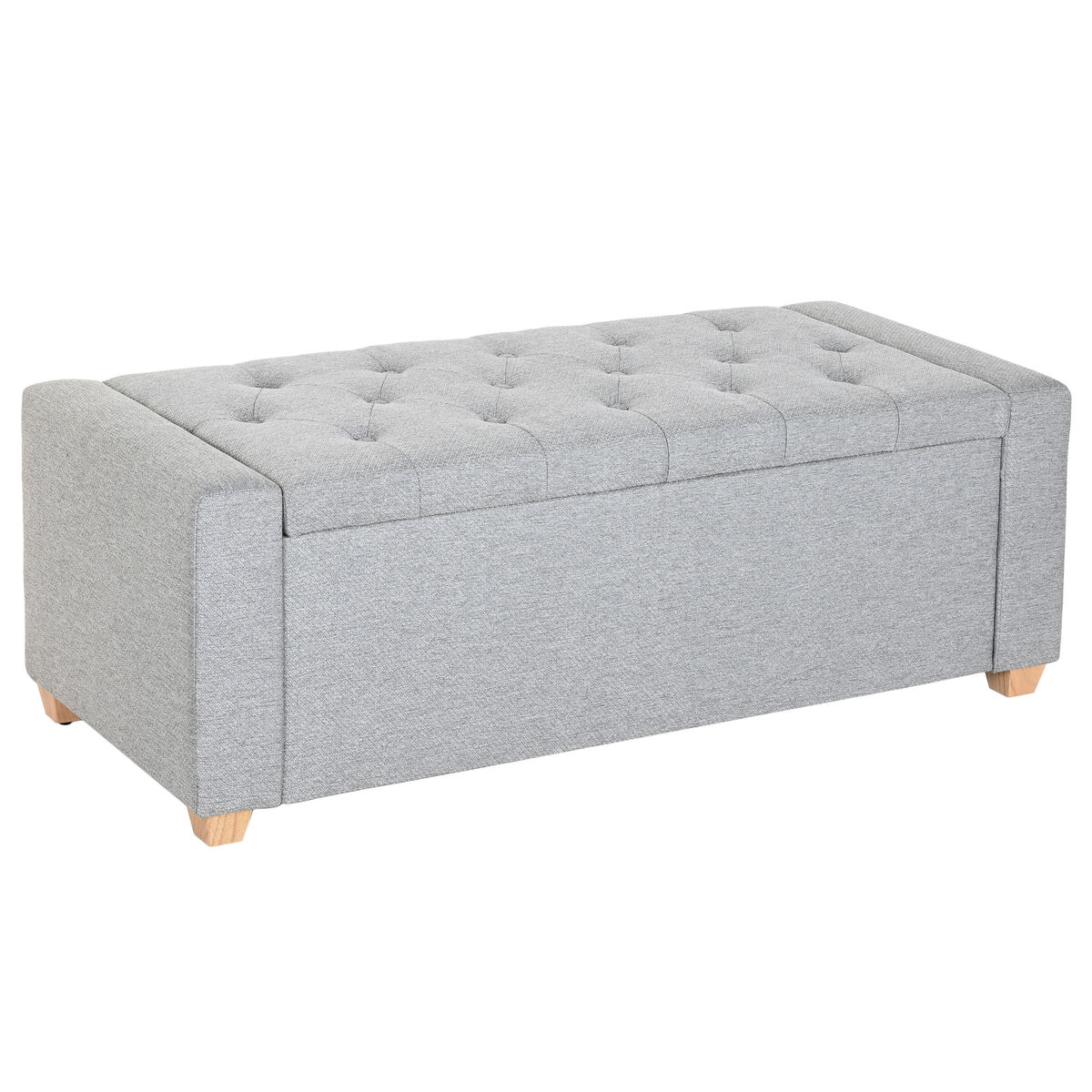 Sittpall Home ESPRIT Ljusgrå Polyester Trä 120 X 50 X 42 CM
