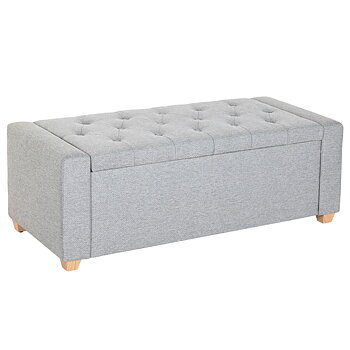 Sittpall Home ESPRIT Ljusgrå Polyester Trä 120 X 50 X 42 CM