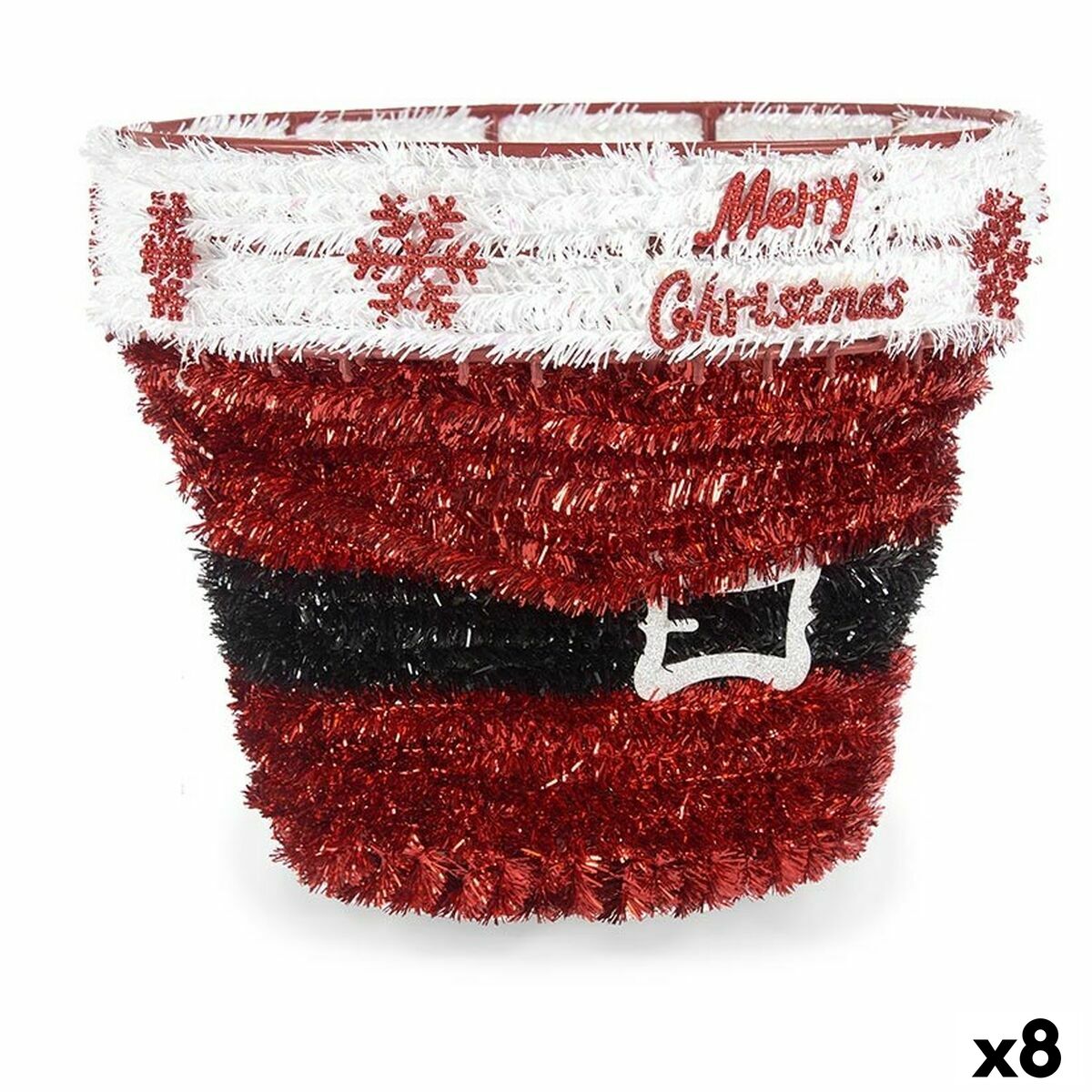 Julgranskula Krist+ 19CD070 Vit Svart Röd Korg 27 x 22 x 27 cm Glitter (8 antal) - 3