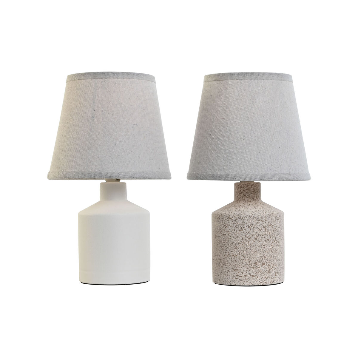 Bordslampa Home ESPRIT Vit Beige 40 W 220 V 15 x 15 x 27 cm (2 antal)