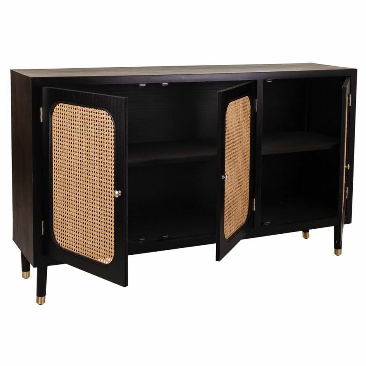 Skänk Alexandra House Living Svart furuträ Trä MDF 38 x 91 x 152 cm - 3