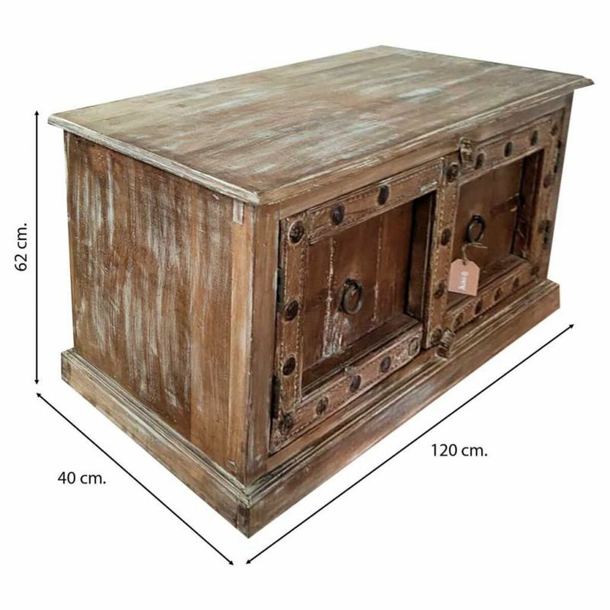 Skänk Alexandra House Living Brun Återvunnet Trä 40 x 62 x 120 cm - 5