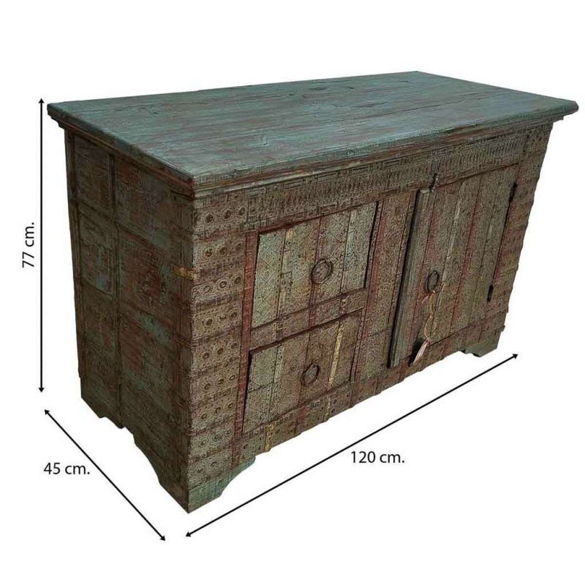 Skänk Alexandra House Living Grön Mangoträ 45 x 77 x 120 cm - 4