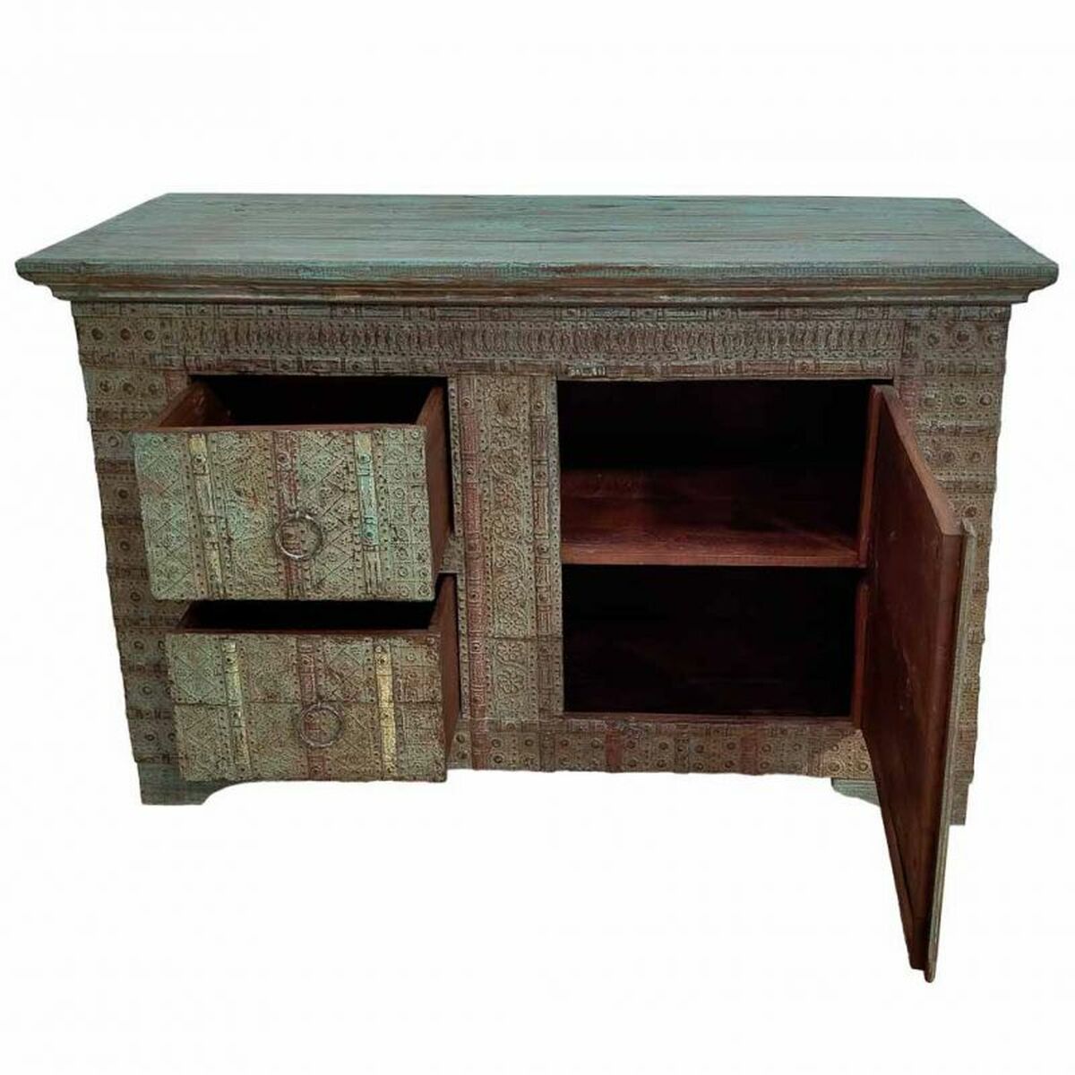 Skänk Alexandra House Living Grön Mangoträ 45 x 77 x 120 cm - 3