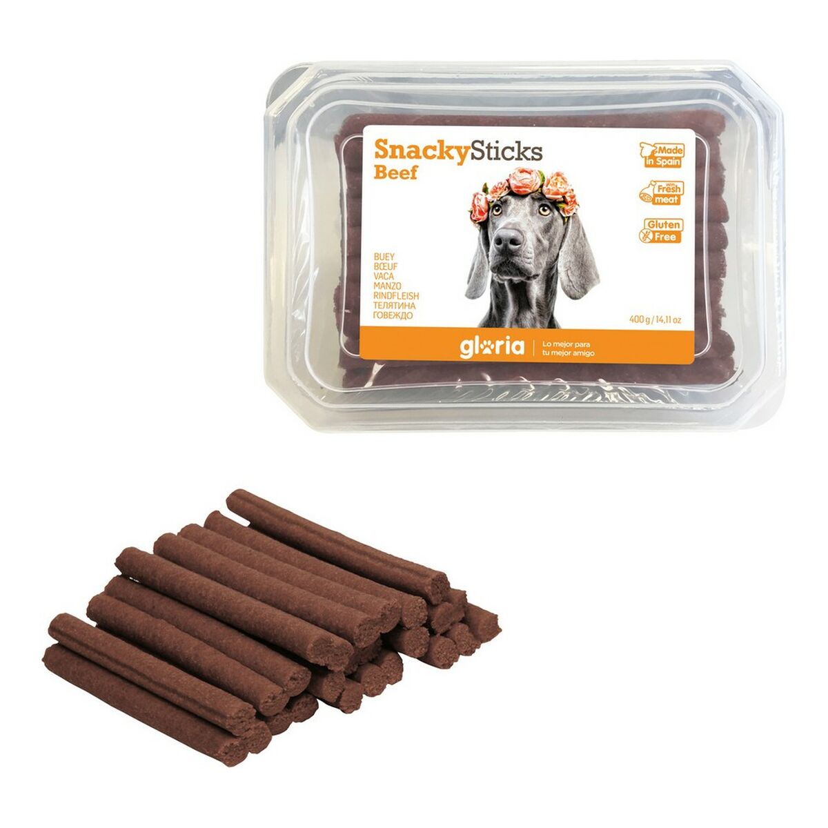 Hundgodis Gloria Snackys Sticks Oxe Små stänger - 3