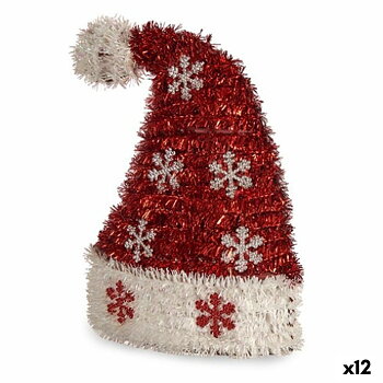 Jultomtemössa Krist+ Vit Röd Silver Jultomtemössa 17 x 23 x 9,5 cm Glitter (12 antal)