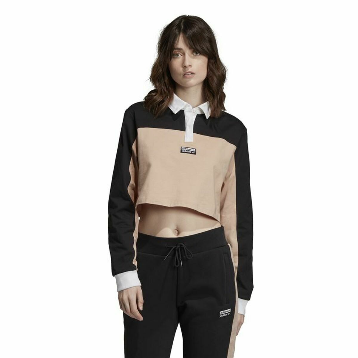 Polotröja kortärmad Dam Adidas Originals Cropped Kvinna Svart - 2