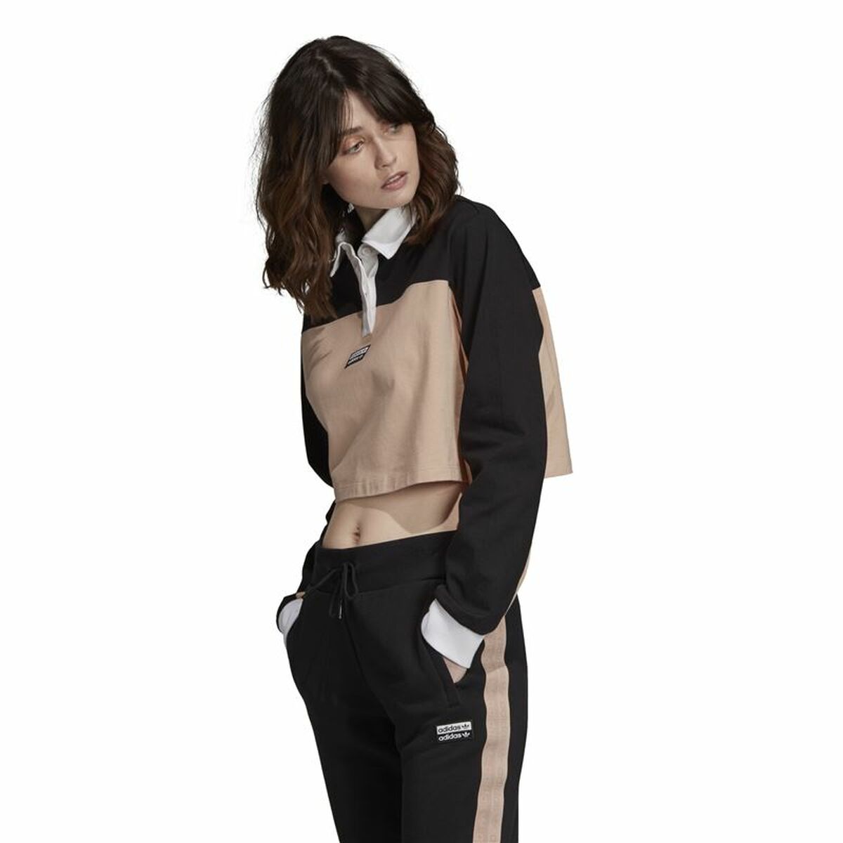 Polotröja kortärmad Dam Adidas Originals Cropped Kvinna Svart - 4