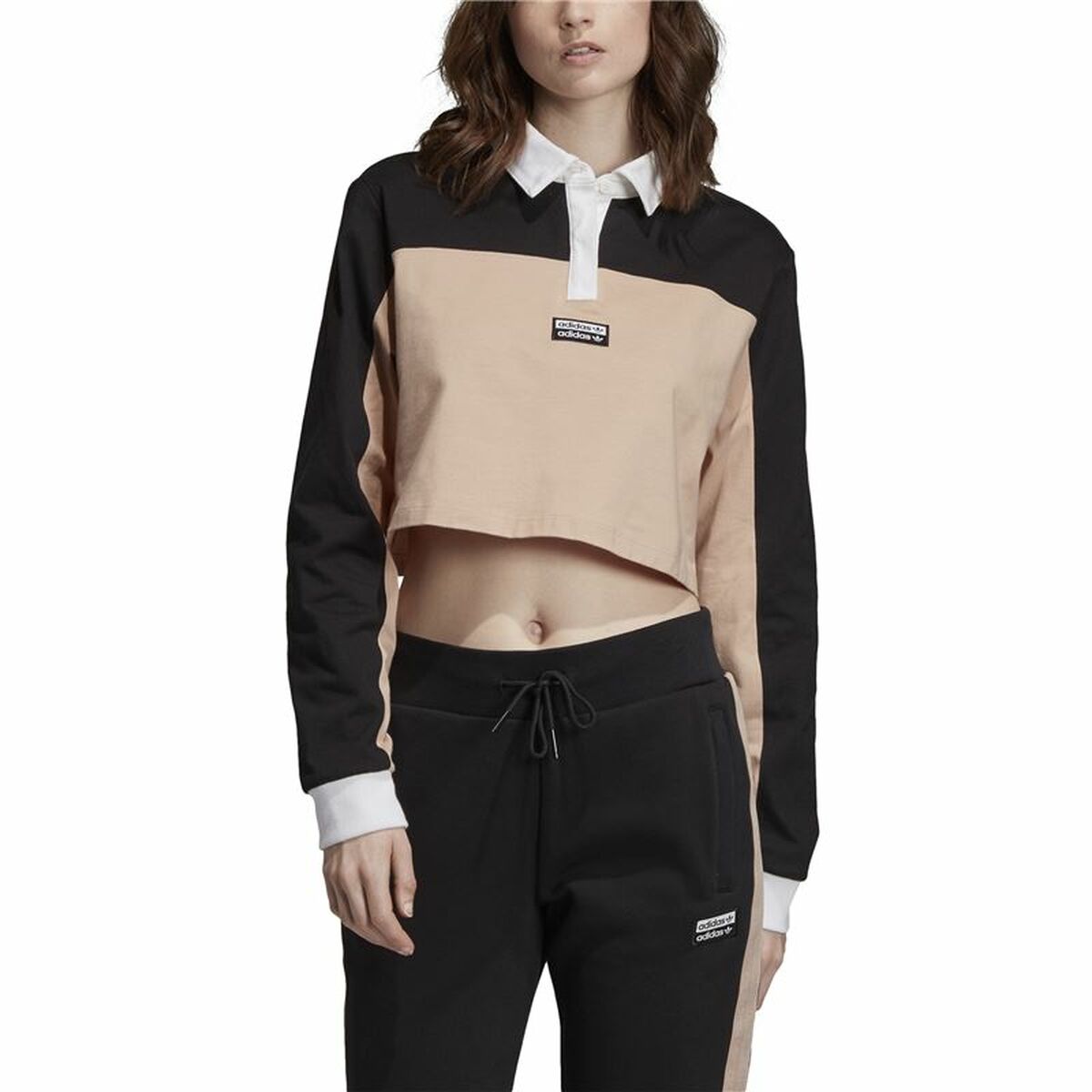 Polotröja kortärmad Dam Adidas Originals Cropped Kvinna Svart - 7