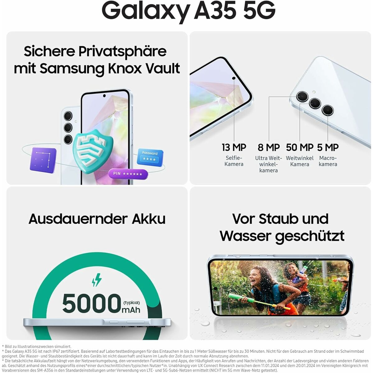 Smartphone Samsung A35 5G YELLOW 6 GB RAM 128 GB Gul Svart - 4