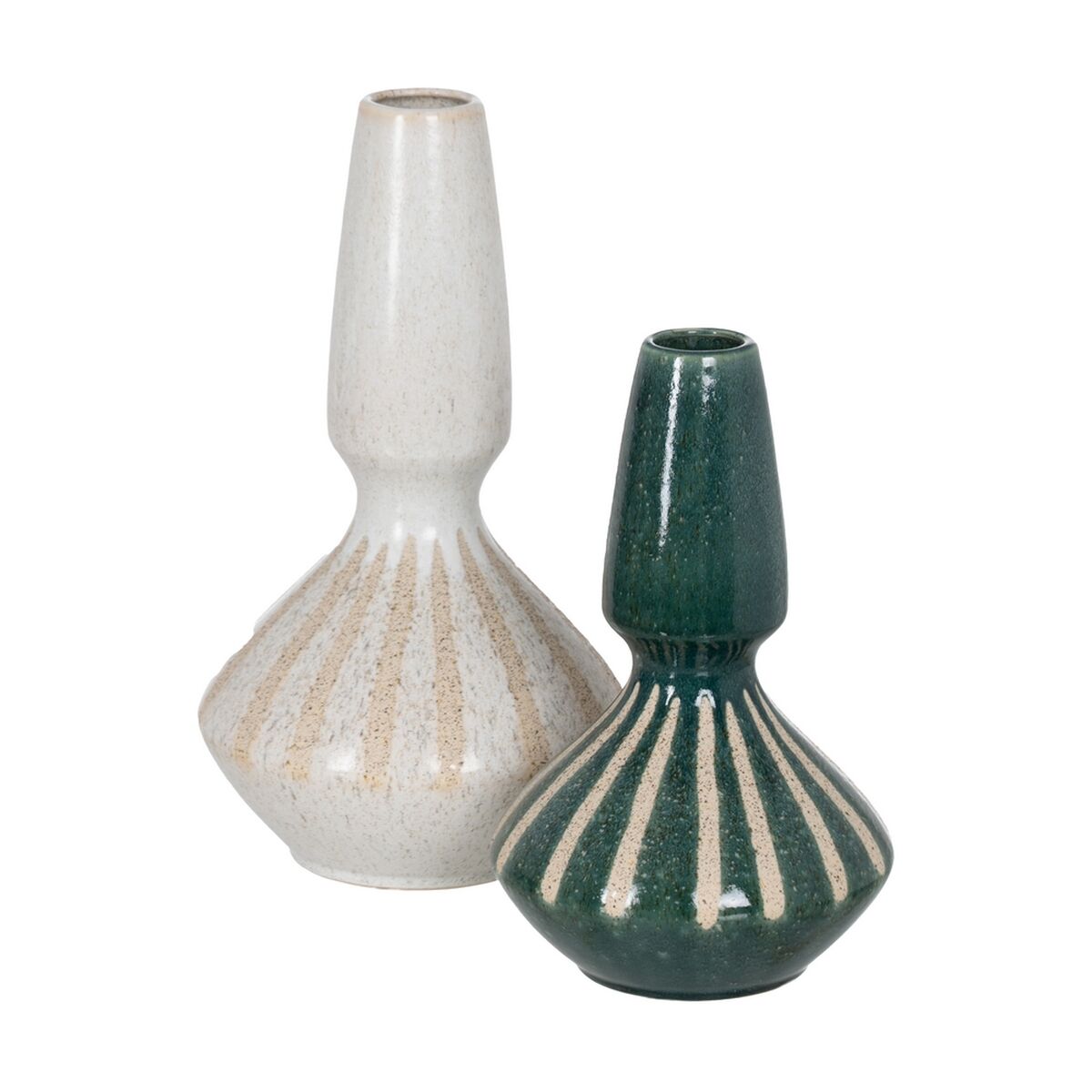 Vas Vit Grön Keramik 19,3 x 19,3 x 31,2 cm - 2