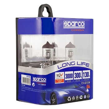 Glödlampa för bil Sparco Long Life E-Mark H4 12V 60/55W 3000K