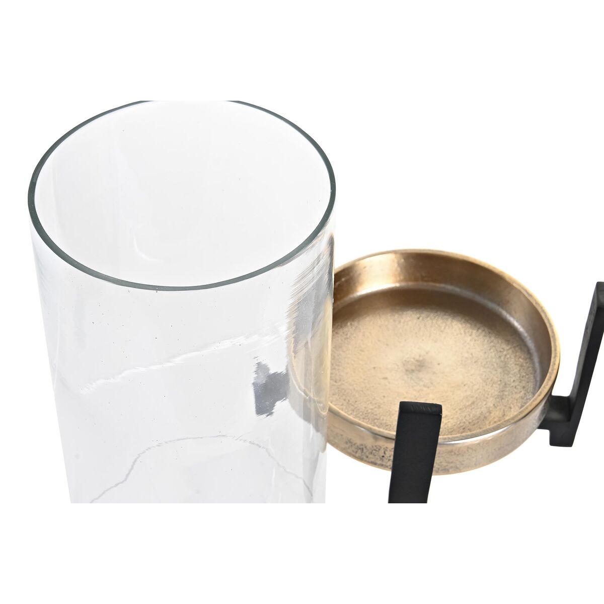 Ljusstakar DKD Home Decor 15 x 15 x 28 cm Champagne Glas Silvrig Svart Aluminium (2 antal) (2 unidades) - 9