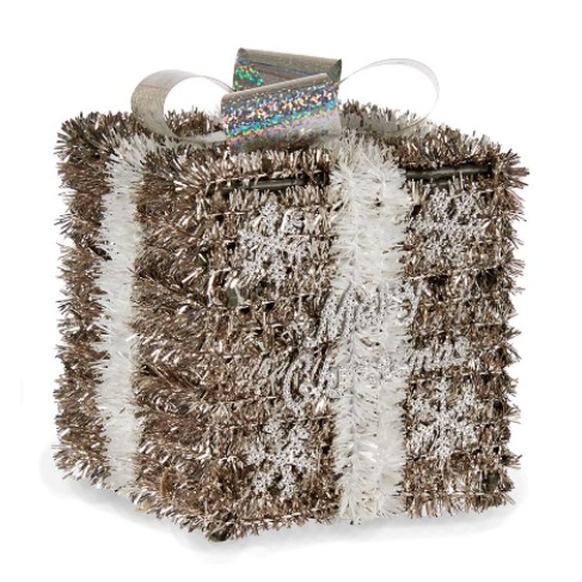 Presentlåda Vit Silvrig champagne polypropen PET 13 x 17 x 13 cm (12 antal) - 4