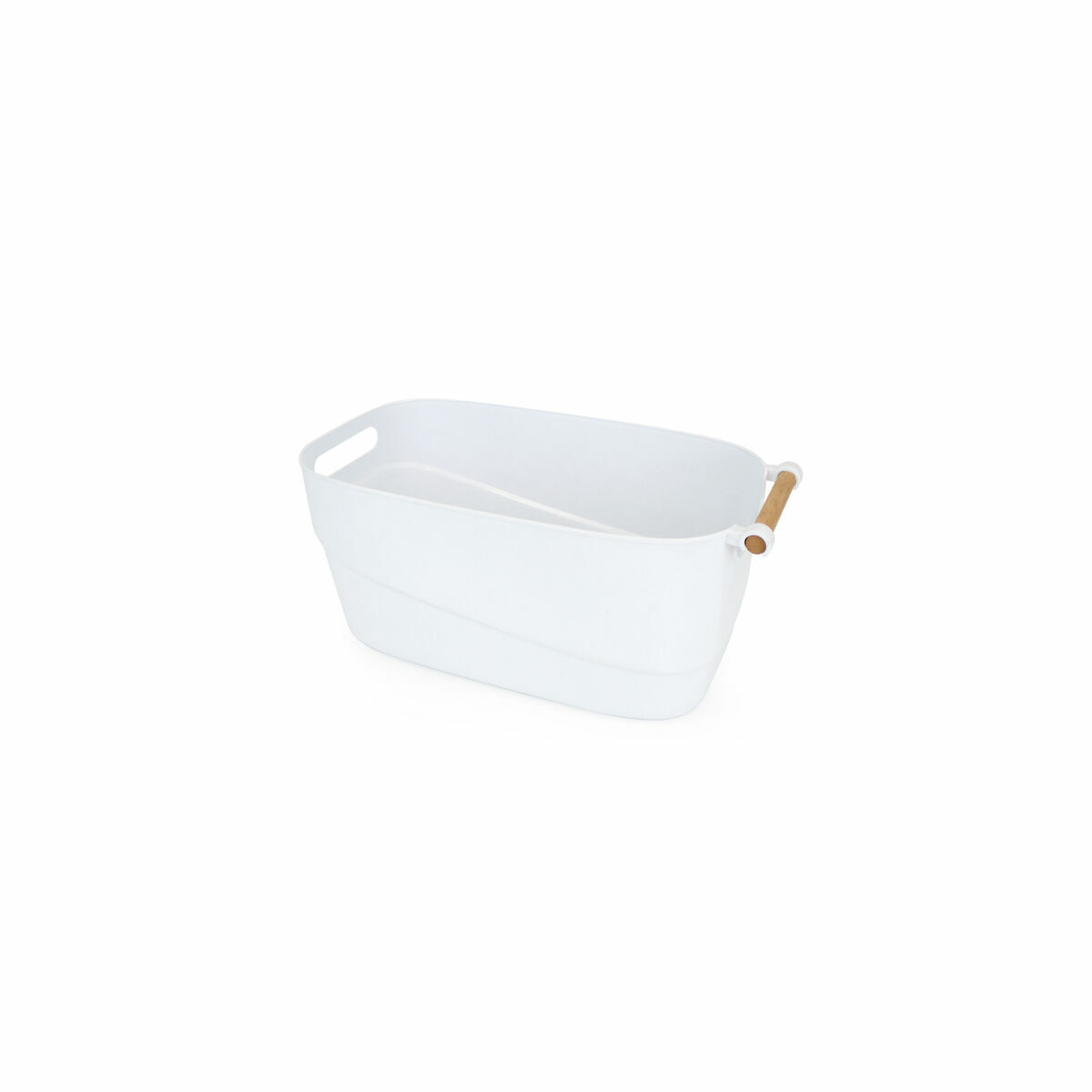 Multifunktionell korg Confortime Vit Trä Plast 27 x 14,5 x 12 cm Med handtag (12 antal) - 3