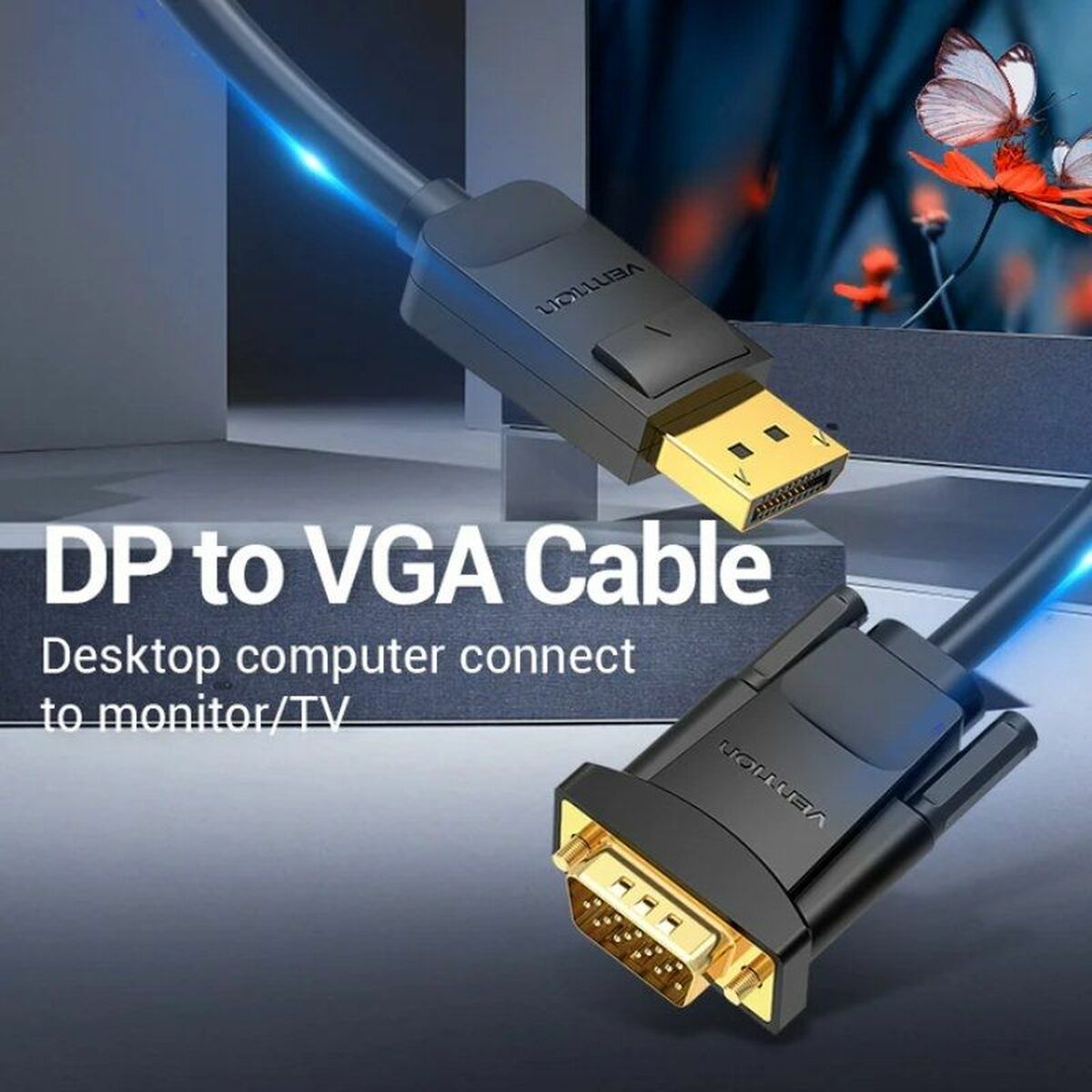 DisplayPort till VGA Adapter Vention HBLBH Svart 2 m - 2