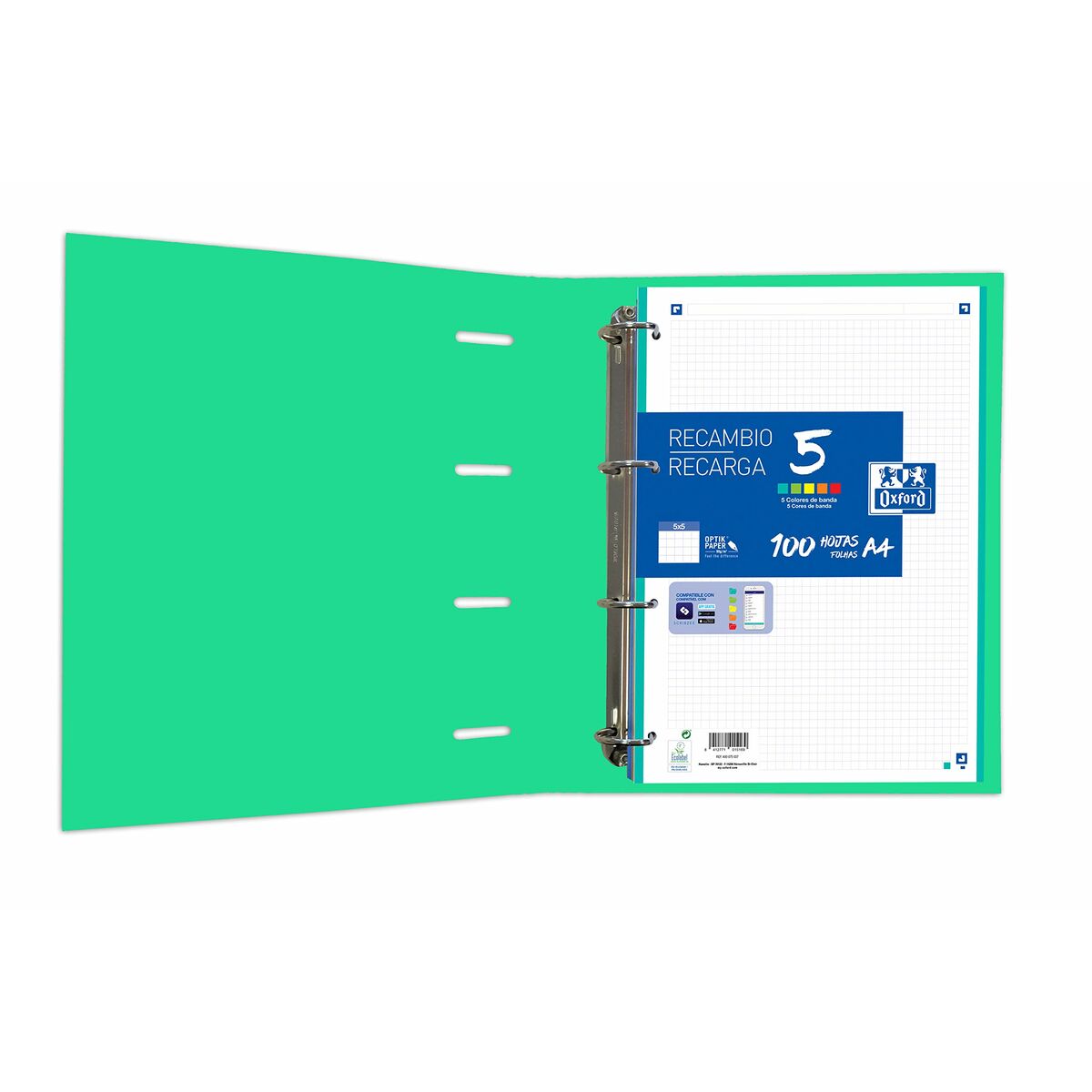 Ringpärm Oxford Touch Europeanbinder Mint A4 A4+ - 2