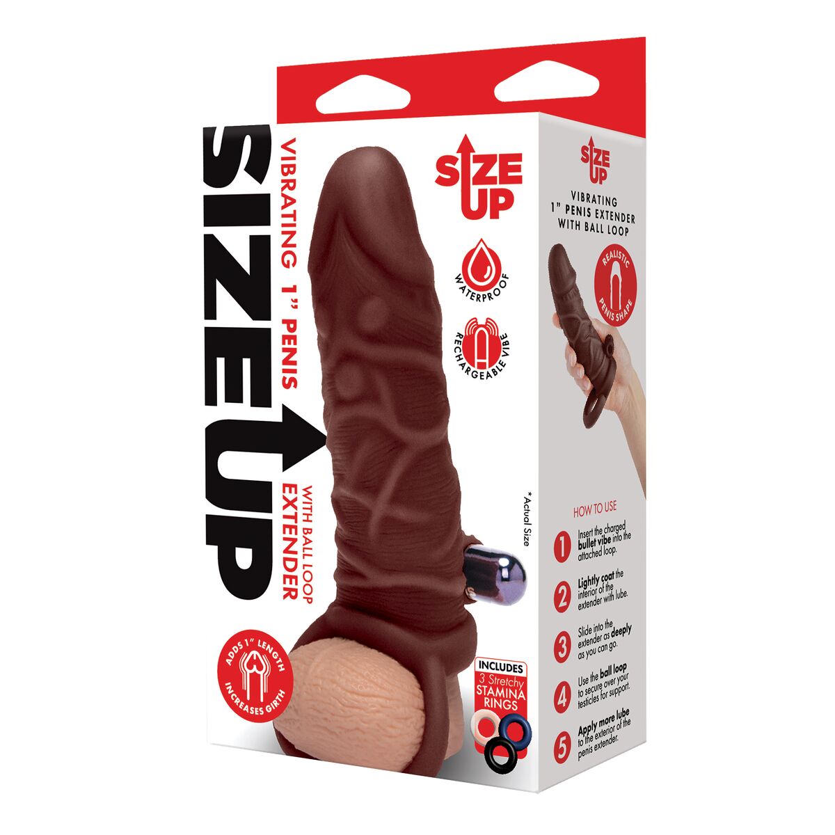 Penisskydd Size Up Brun Ø 4 cm 15 cm - 6