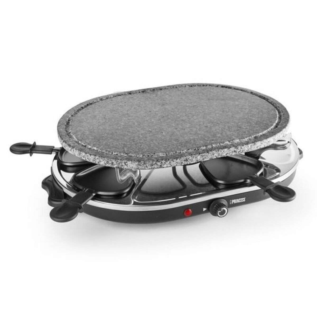 Raclette Princess 8 Oval Stone Grill Party Svart Grå - 2