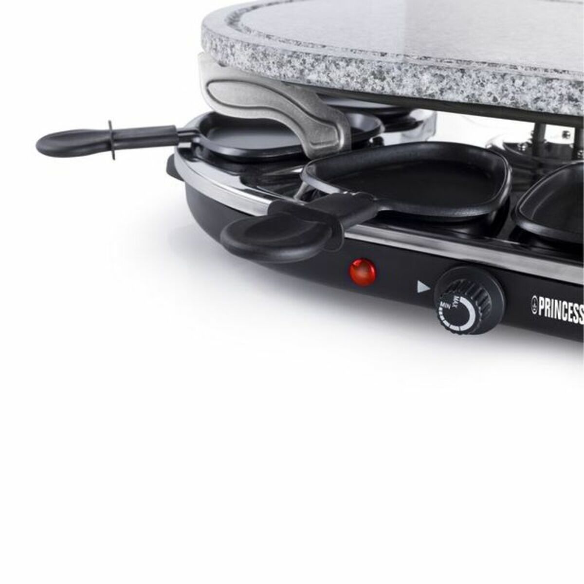 Raclette Princess 8 Oval Stone Grill Party Svart Grå - 3