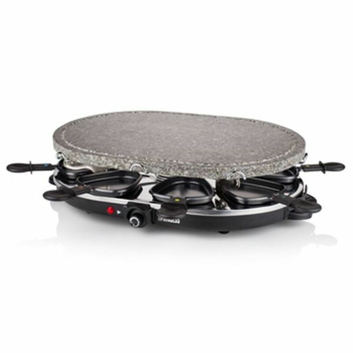 Raclette Princess 8 Oval Stone Grill Party Svart Grå - 5