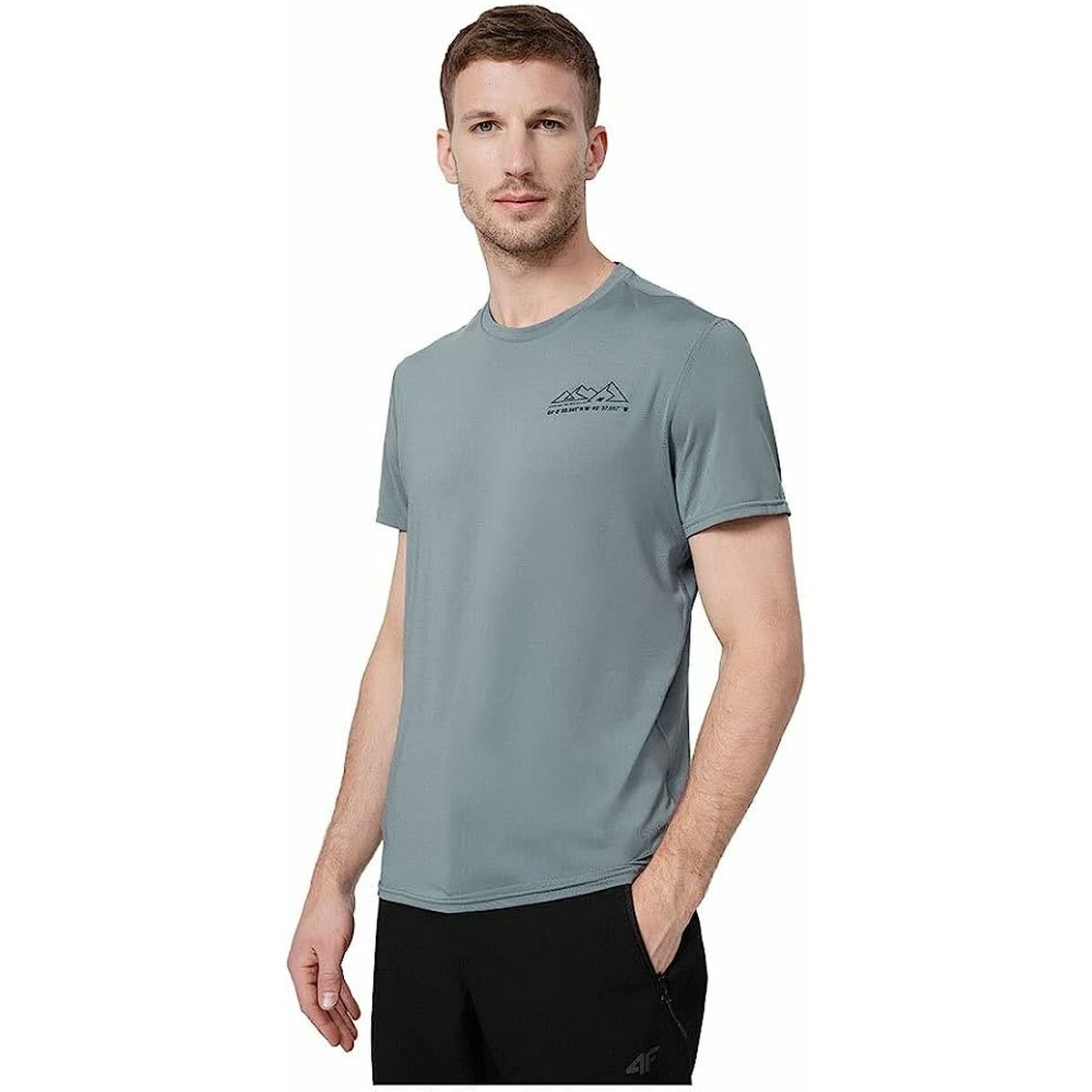 T-shirt med kortärm Herr 4F Fnk M209 Grå - 3