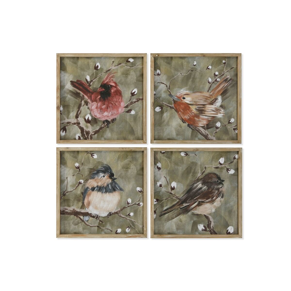 Tavla Home ESPRIT Glas Trä MDF 50 x 2 x 50 cm