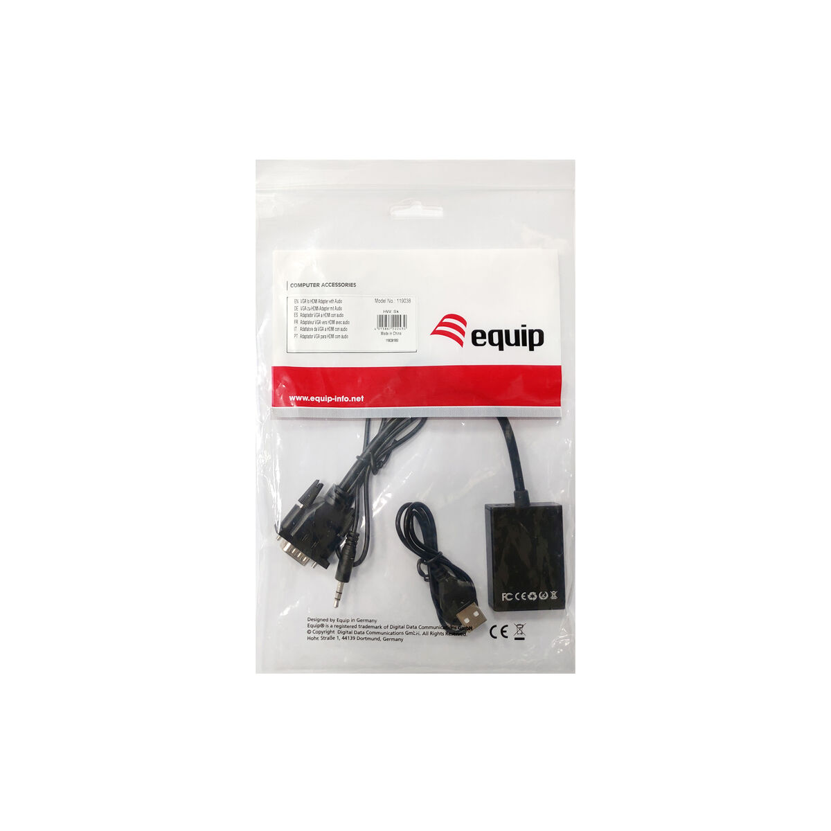 VGA till HDMI med Audio Adapter Equip 119038 Svart 20 cm - 3