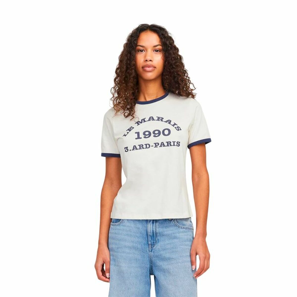 T-shirt med kortärm Dam Jack & Jones Jxperle Reg Fit Vit