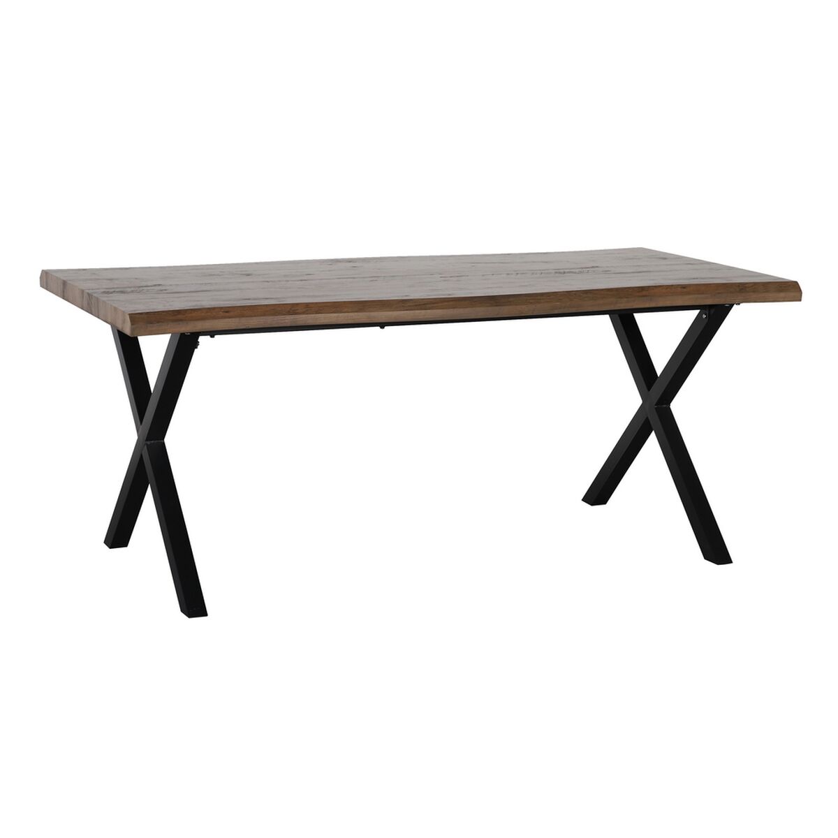 Matsalsbord Svart Metall Brun 180 x 90 x 75 cm DMF