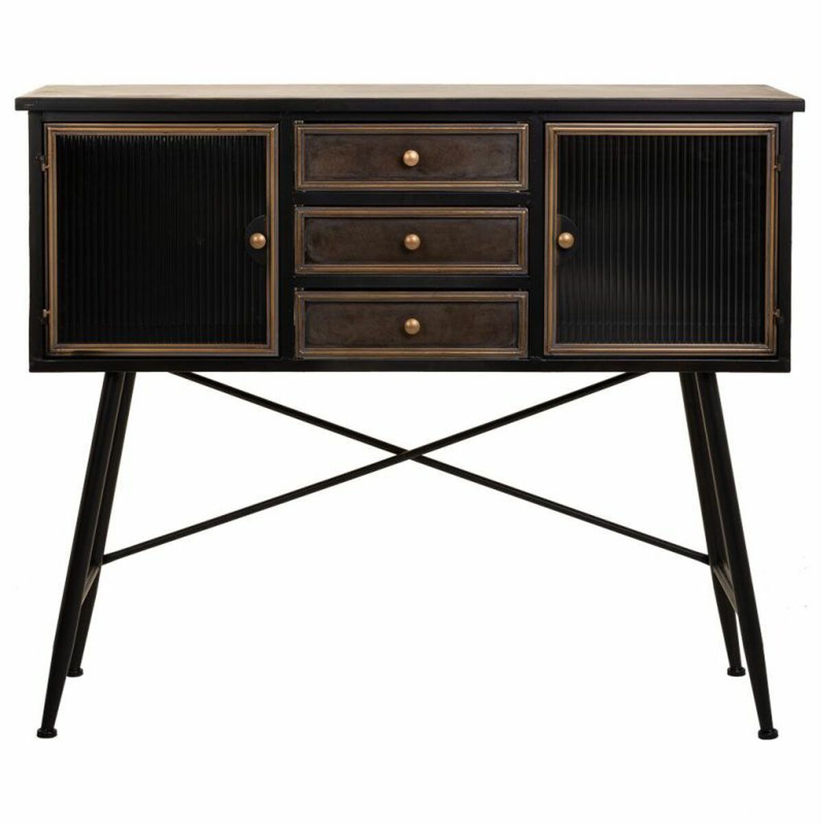 Skänk Alexandra House Living Brun Metall 42 x 100 x 122 cm - 6