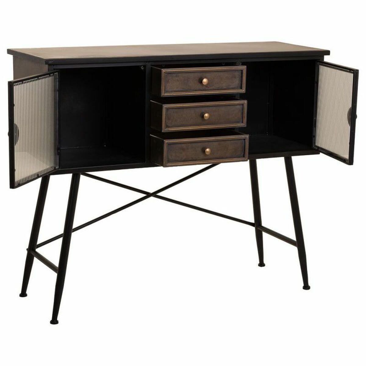 Skänk Alexandra House Living Brun Metall 42 x 100 x 122 cm - 4