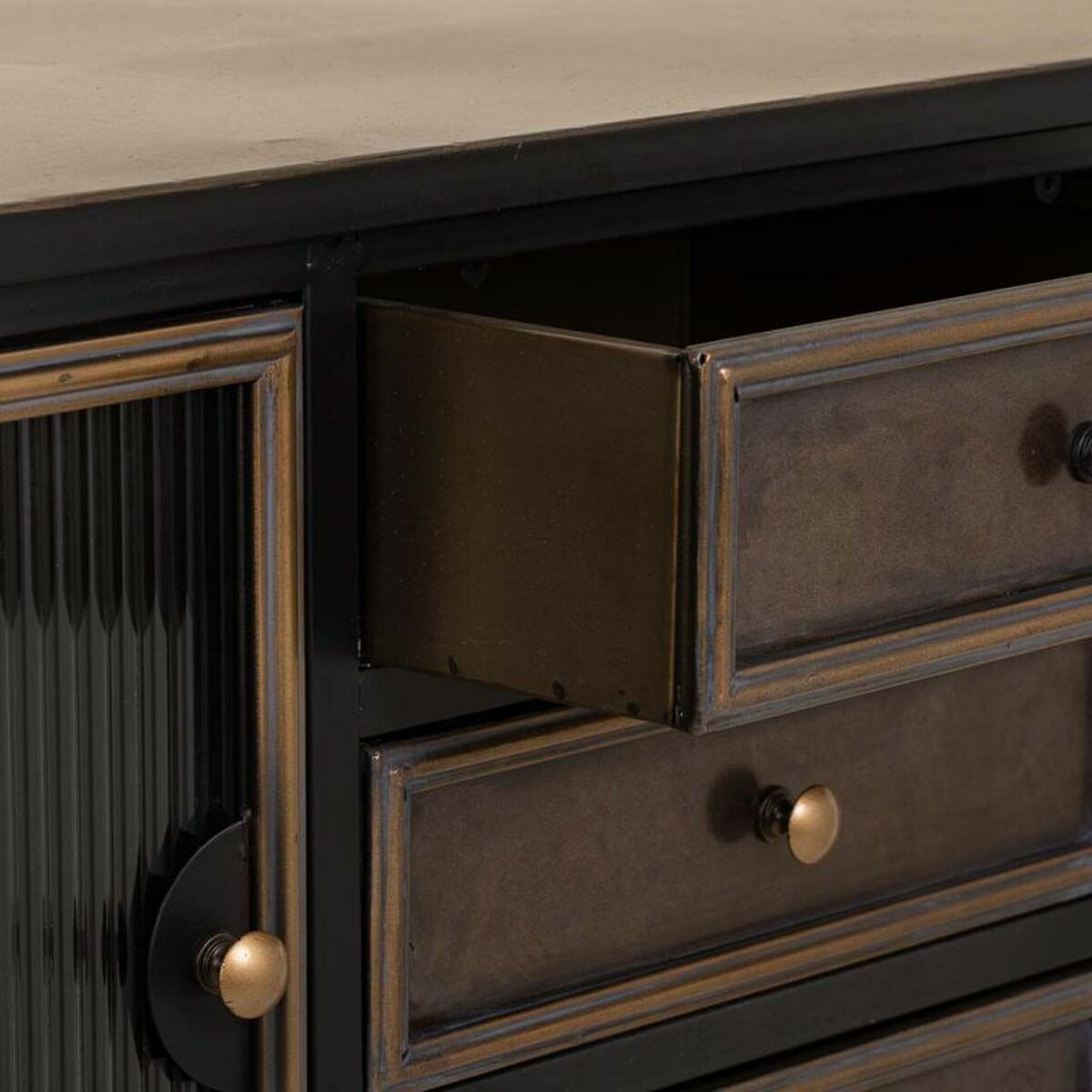 Skänk Alexandra House Living Brun Metall 42 x 100 x 122 cm - 8