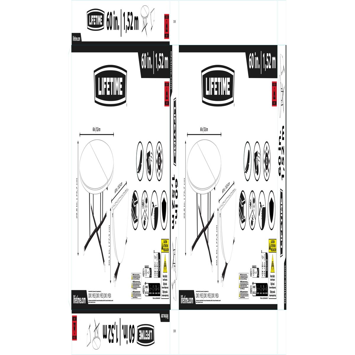 Sidobord Lifetime Vit 152 x 75,5 x 152 cm Stål Plast - 10