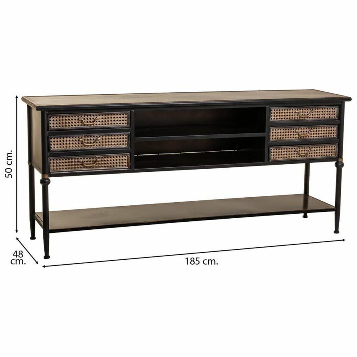 Skänk Alexandra House Living Brun Metall 45 x 80 x 180 cm - 5