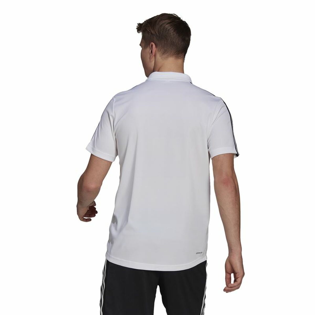 Polotröja kortärmad Herr Adidas Primeblue 3 Stripes Vit - 5