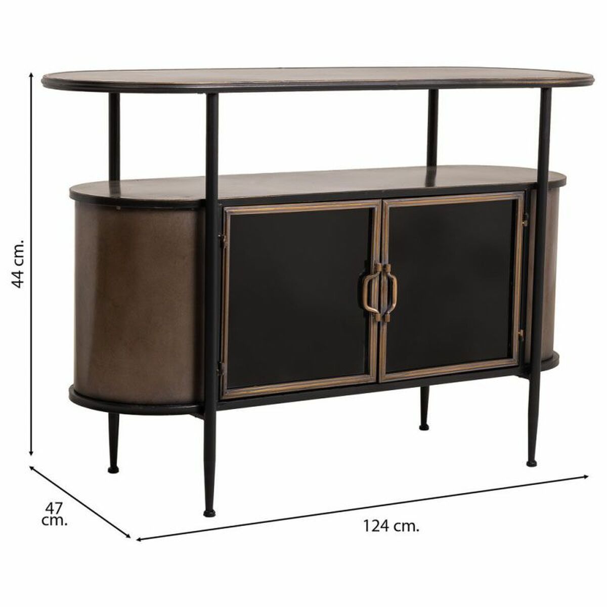 Skänk Alexandra House Living Brun Metall Glas 42 x 80 x 121 cm - 5