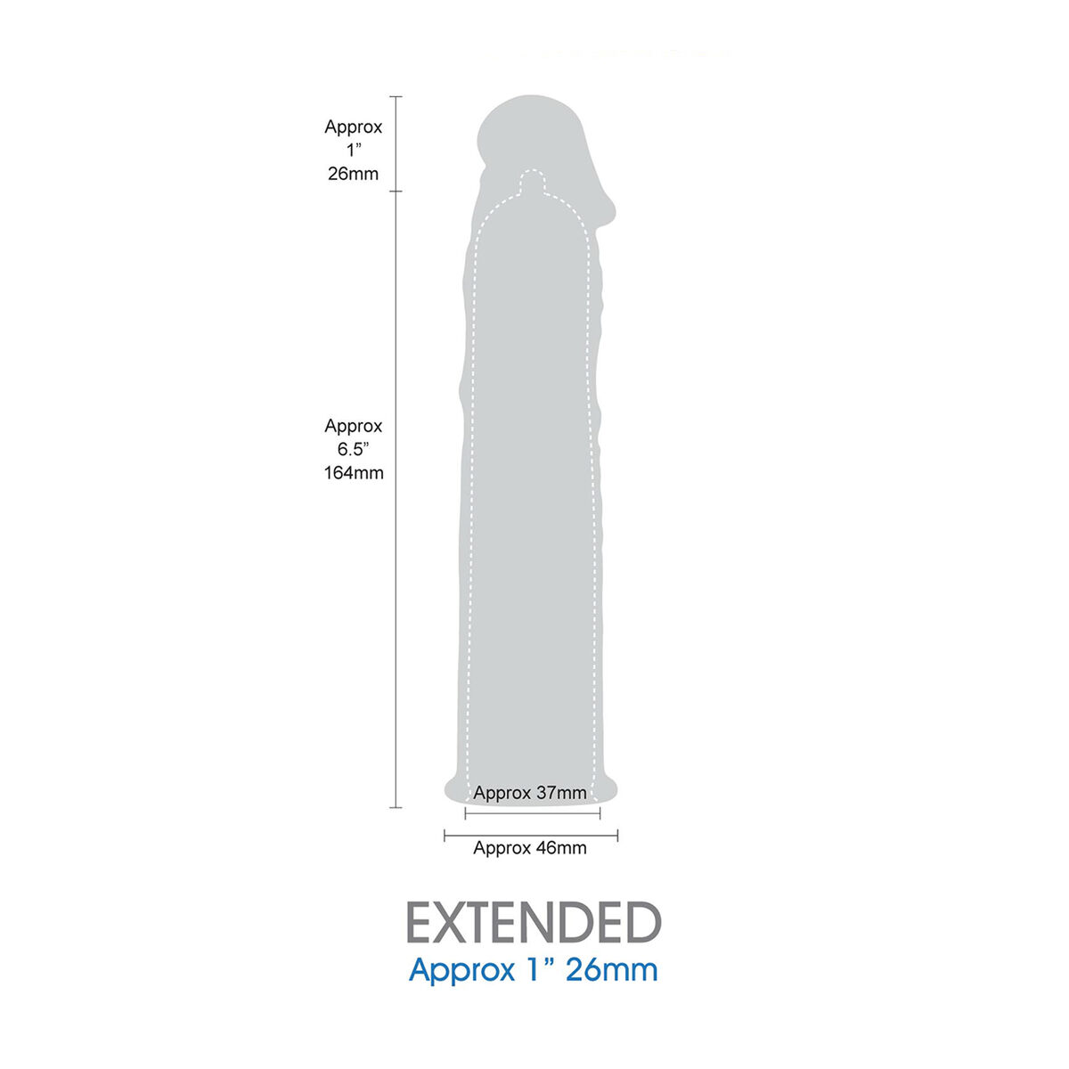 Penisskydd NMC Length extender Blå Ø 4,6 cm - 2