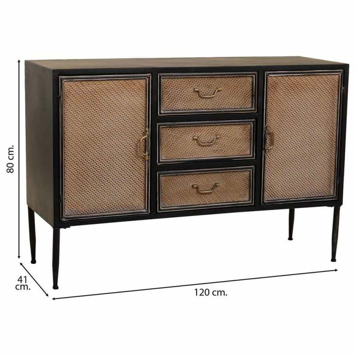 Skänk Alexandra House Living Brun Metall 41 x 80 x 120 cm - 5